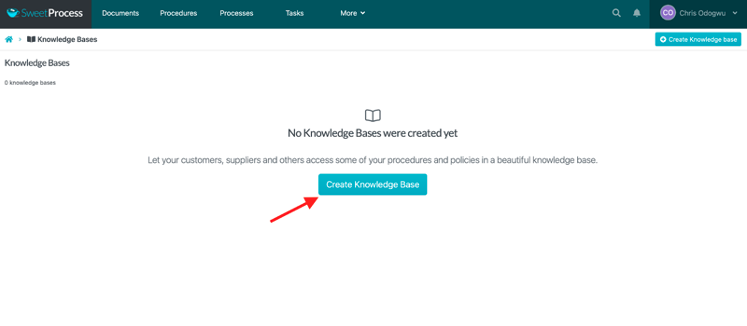 Click on “Create Knowledge Base.”