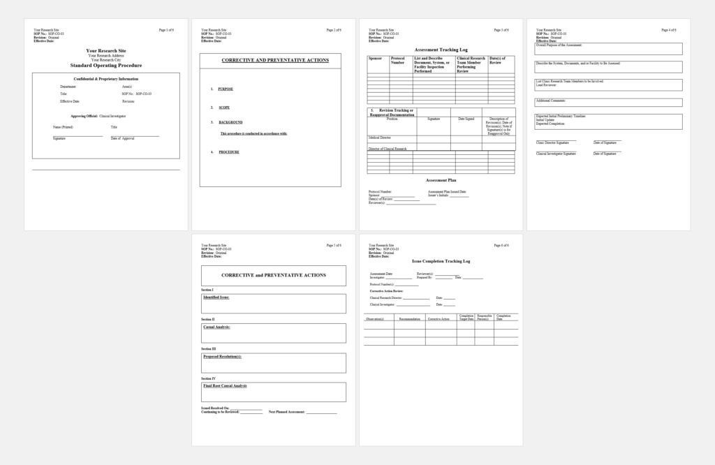 SOP template for research companies