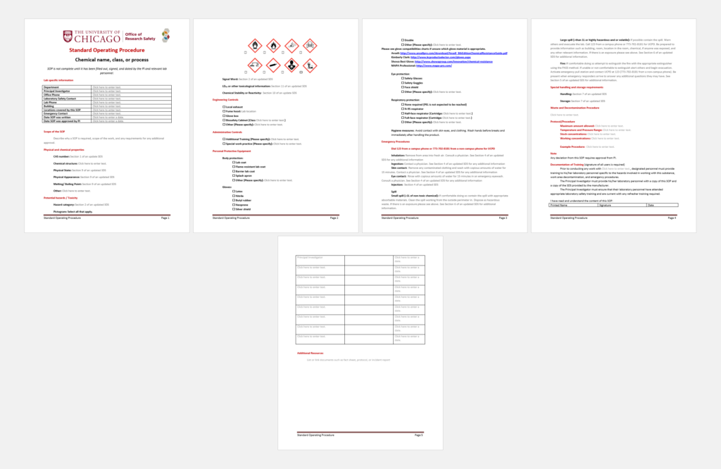 SOP template for laboratories