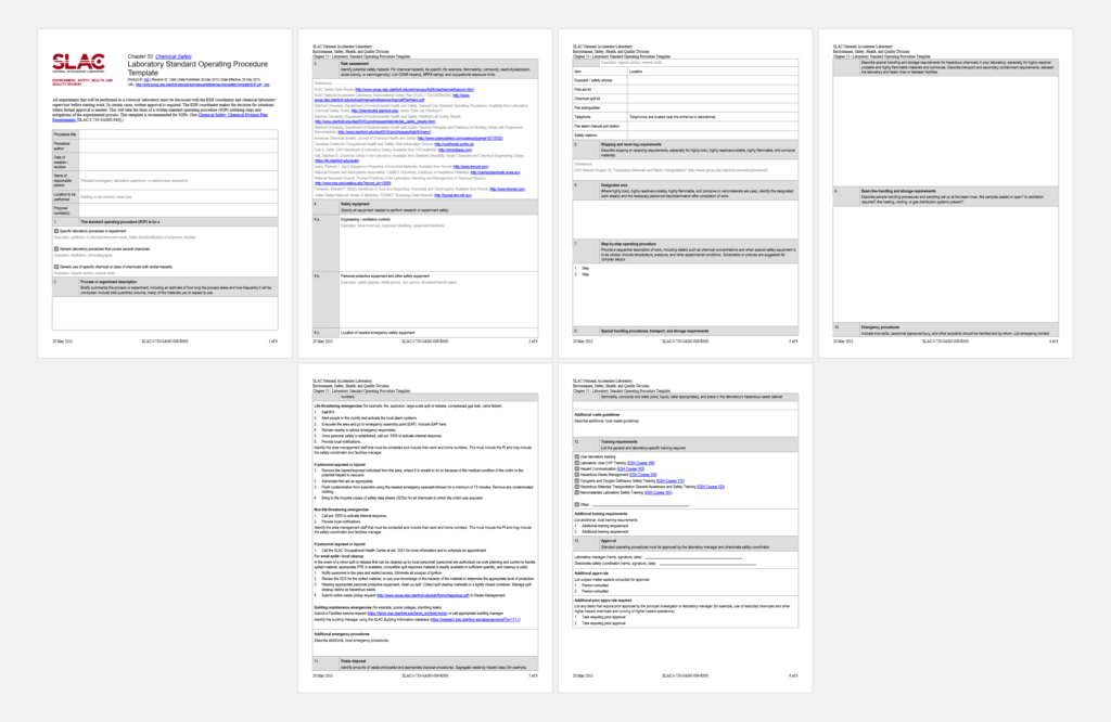 SOP template for chemical laboratory