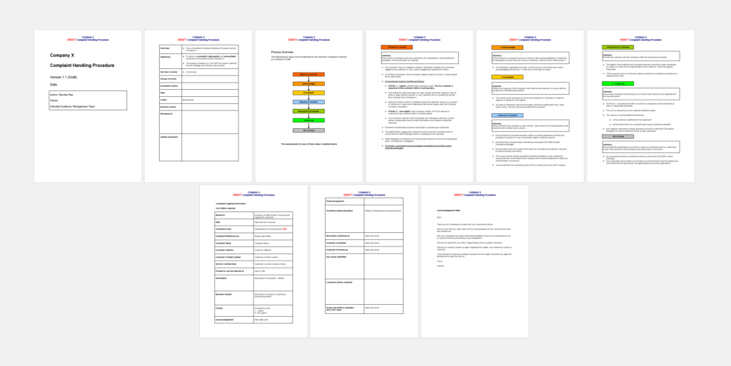 SOP template for handling customer complaints