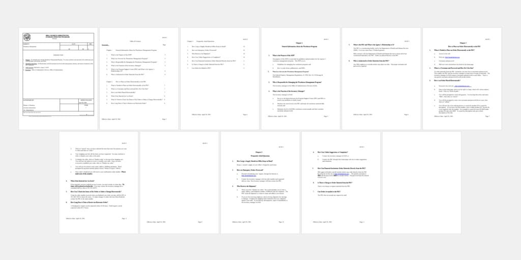 SOP template for managing inventory