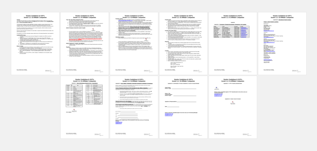 SOP template for sourcing and purchasing inventory