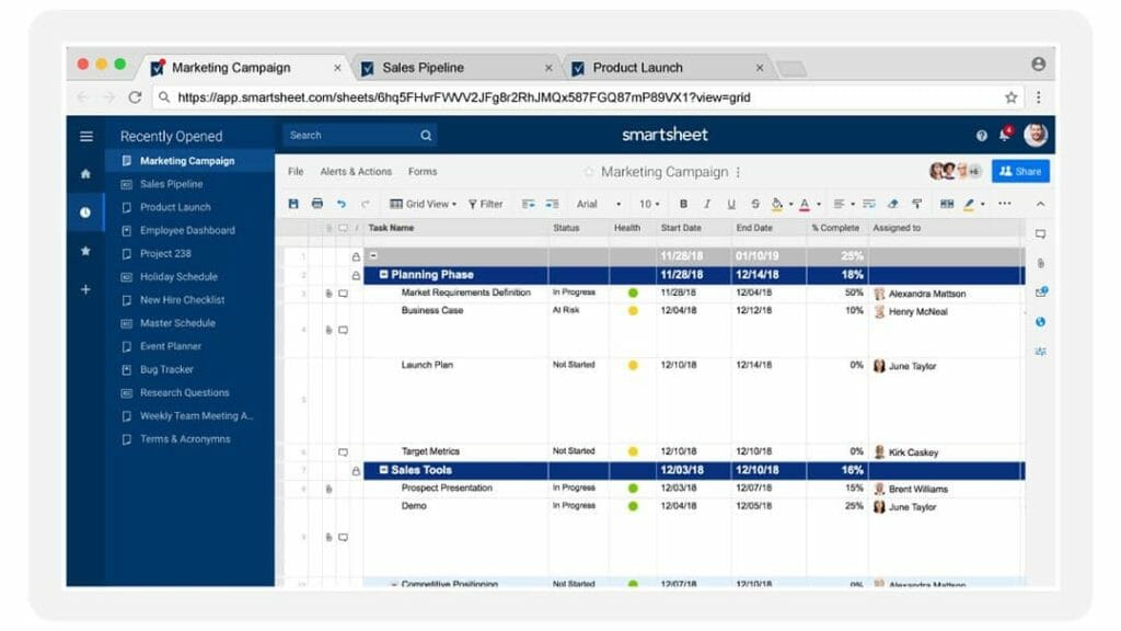 workflow software - Smartsheet