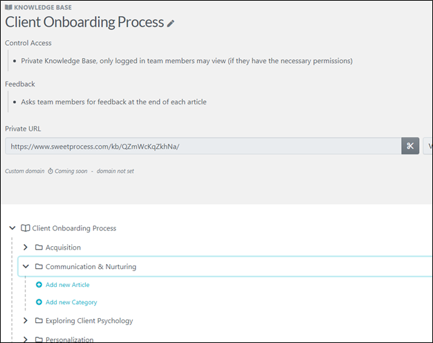 client onboarding process - creating a knowledge base 2