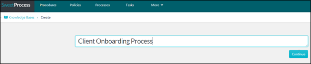 client onboarding process - creating a knowledge base 1