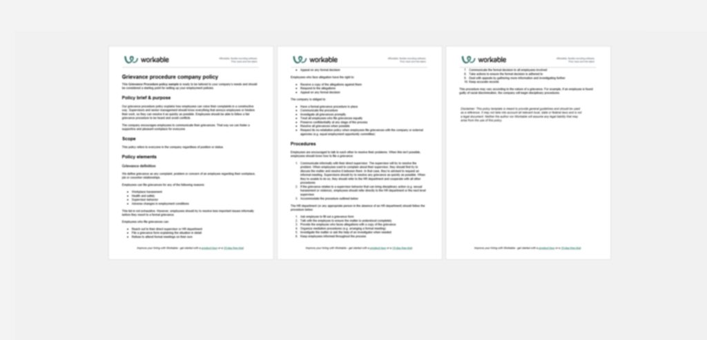 Grievance Handling Policy and Procedure Template