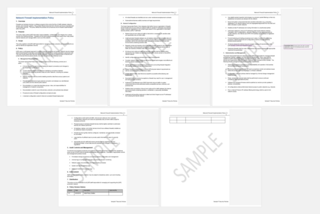 Firewall Configuration Security Policy and Procedure Template