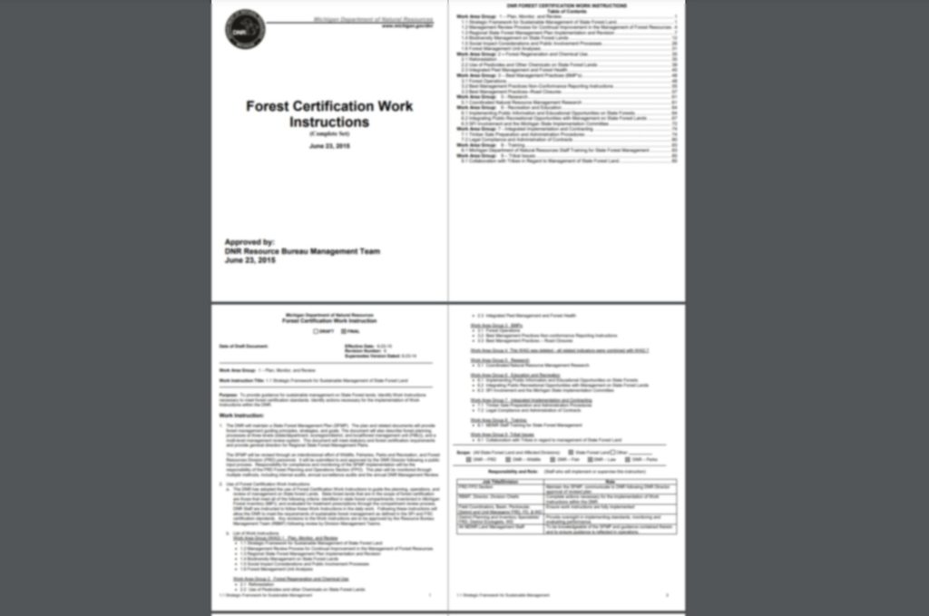 Forest Certification Work Instruction Template