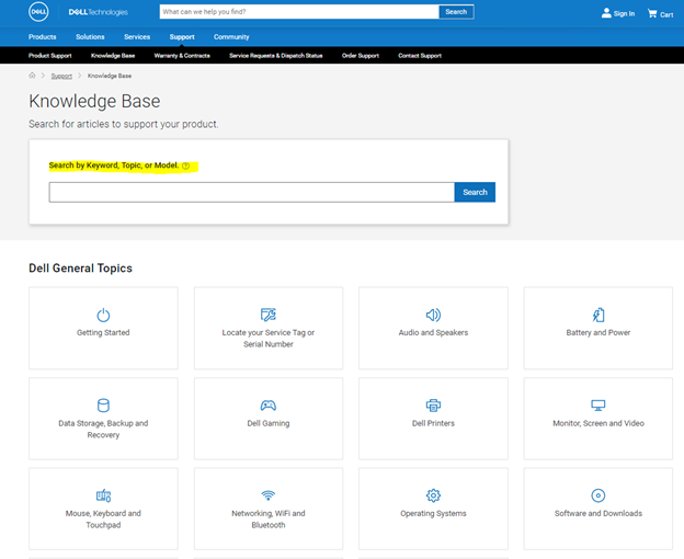 Dell Technologies knowledge base