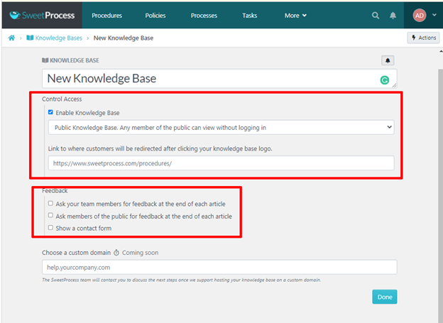 knowledge base is editable