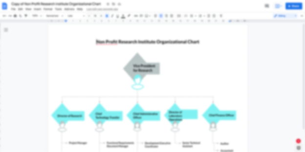 Organizational Chart Template for Non-Profit Research Institute