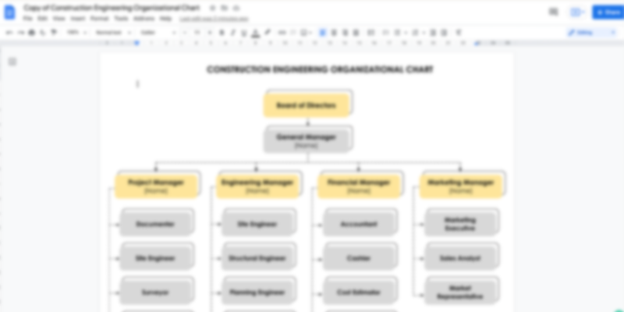 Construction Engineering Organizational Chart Template