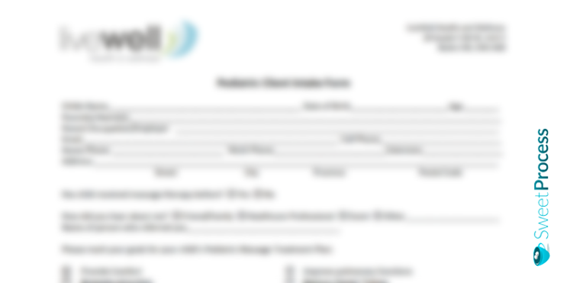 Pediatric Client Intake Form Template 