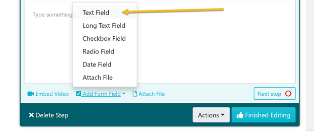 SweetProcess type of form field