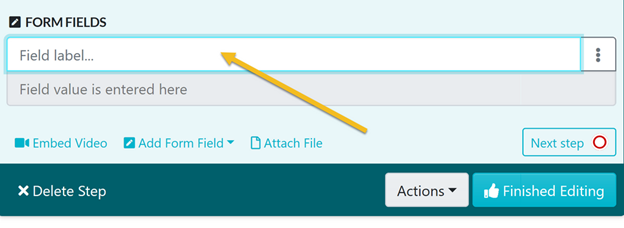 SweetProcess Name the form field