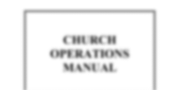Church Operations Manual Template