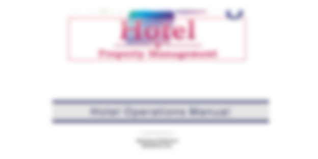 Hotel Operations Manual Template