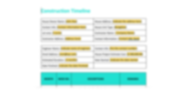 Construction Timeline Template