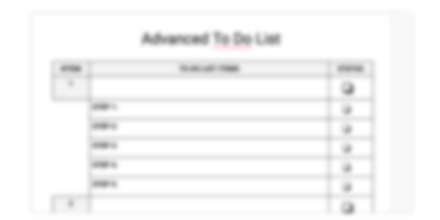 Advanced to do List Template