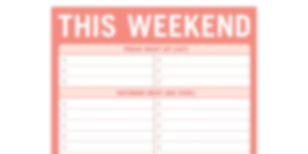 Weekend to do List Template