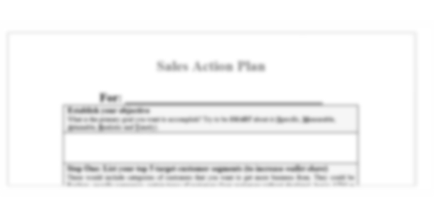 Sales action plan template