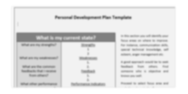 Personal development action plan template