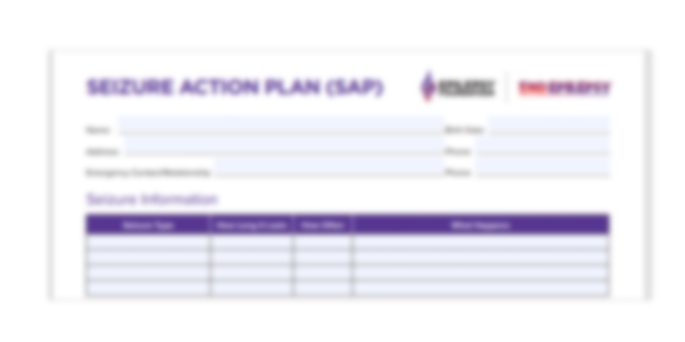 Epilepsy action plan template