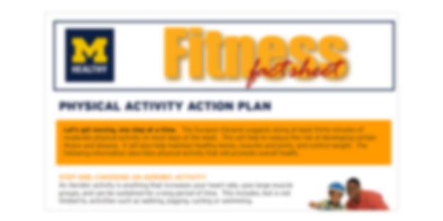 Physical fitness action plan template