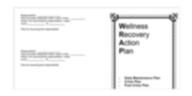 Wellness recovery action plan template