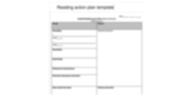 Reading action plan template