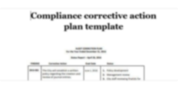 Compliance corrective action plan template