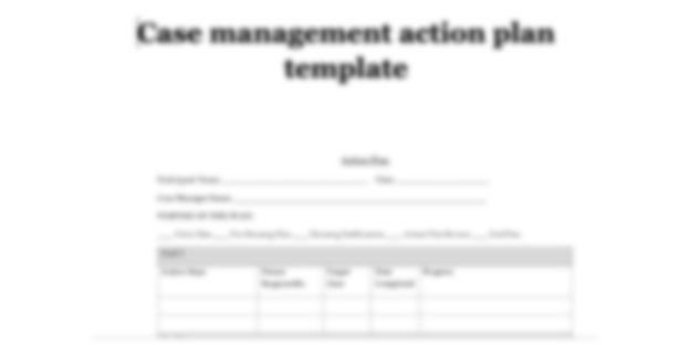 Case management action plan template