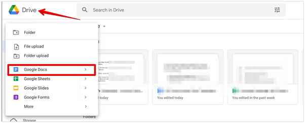 Open Google Docs from Drive