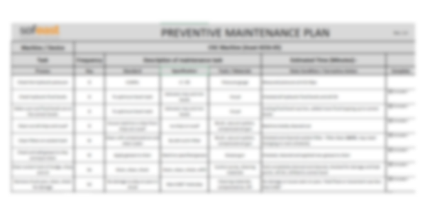 Maintenance action plan template