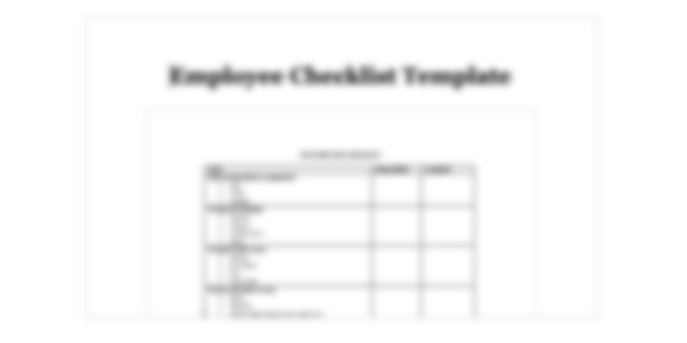 Employee Checklist Template