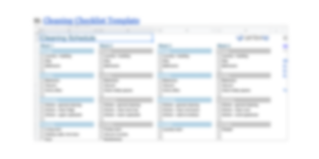 Cleaning Checklist Template