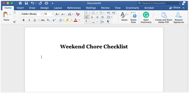 Give your checklist a title 