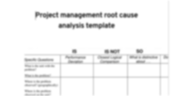 Project management root cause analysis template