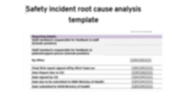 Safety incident root cause analysis template