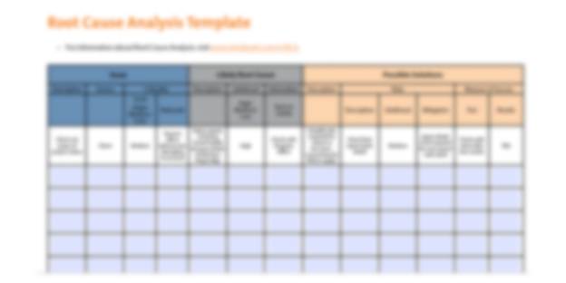 Technical root cause analysis template