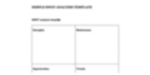 Simple SWOT Analysis Template