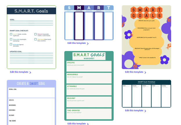 SMART Goal Worksheets