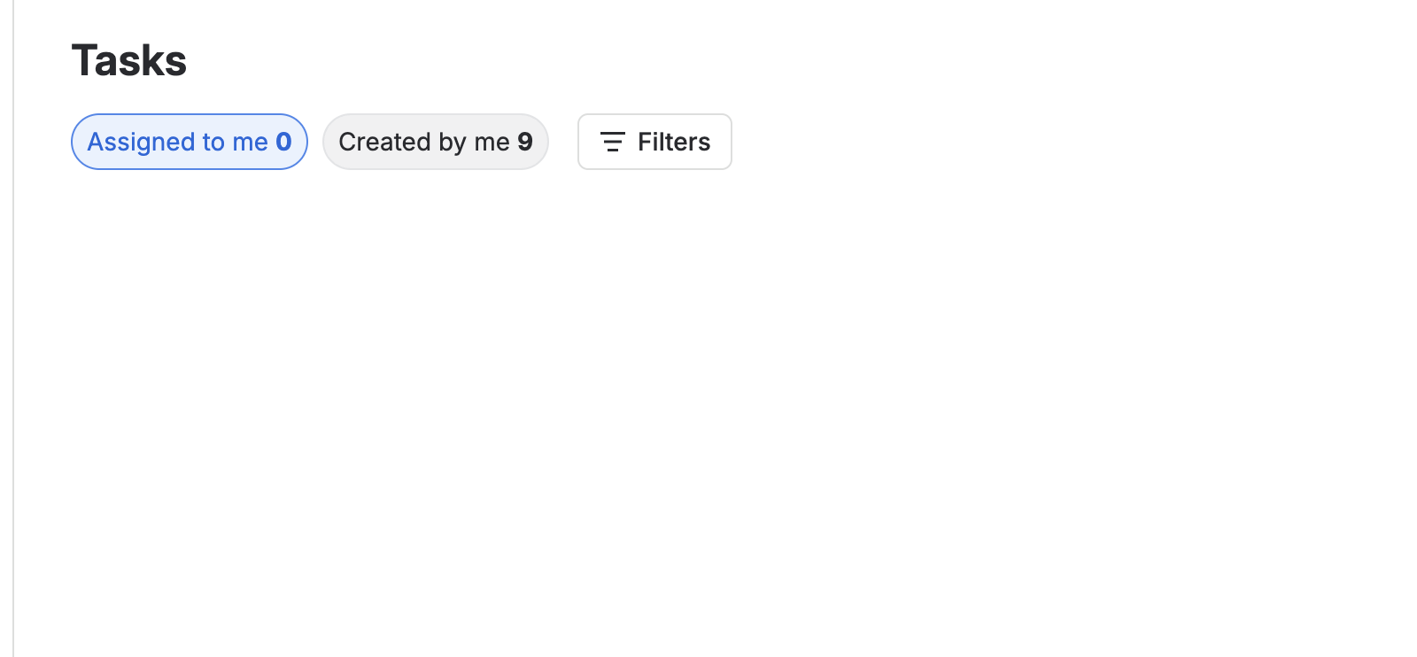 Confluence Tasks view with Assigned to me, Created by me, and Filters controls.