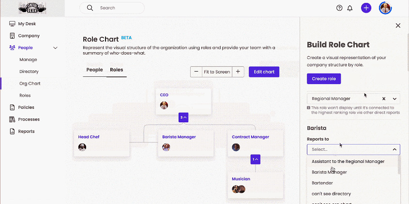 Role chart in Trainual