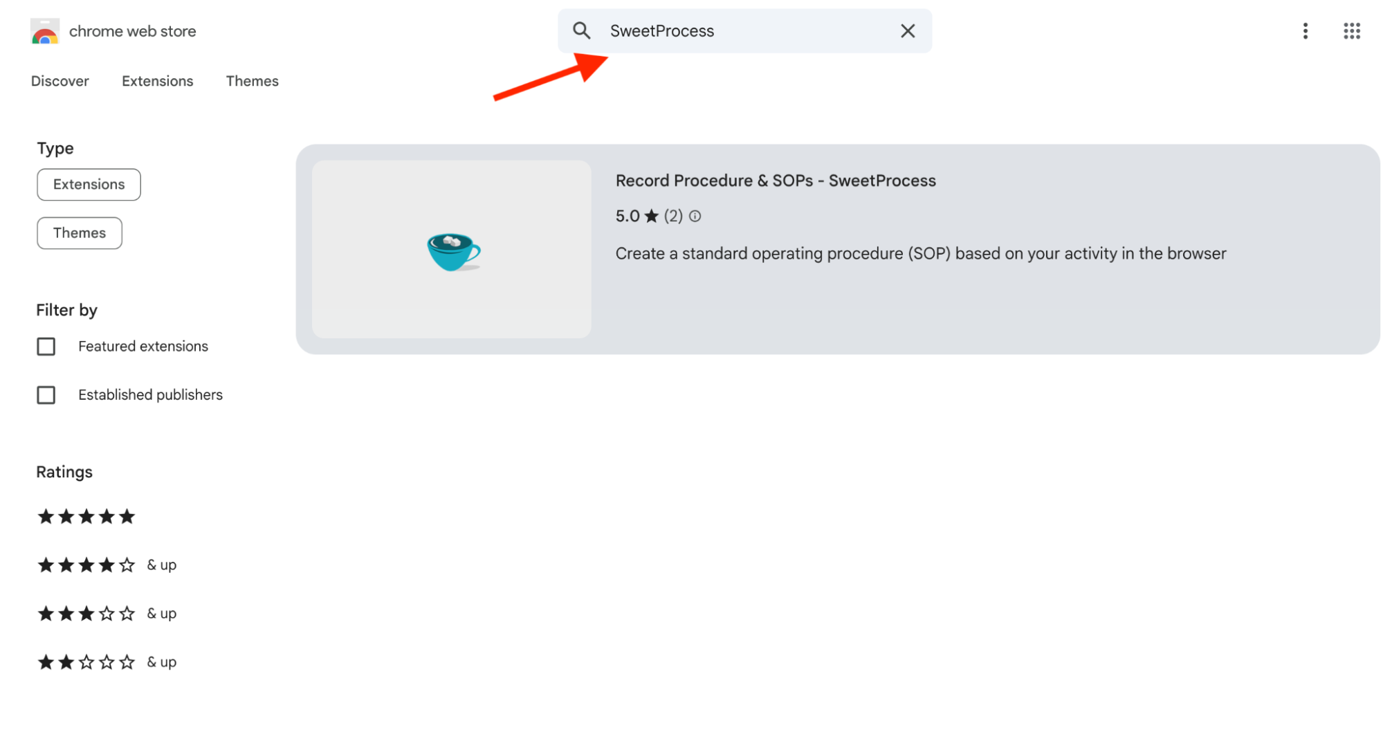search for “SweetProcess” in the search bar. 