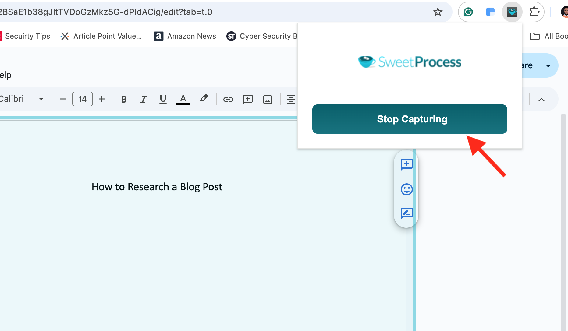 Begin your task while the screen recorder runs in the background, and then click “Stop Capturing” when you are finished. 