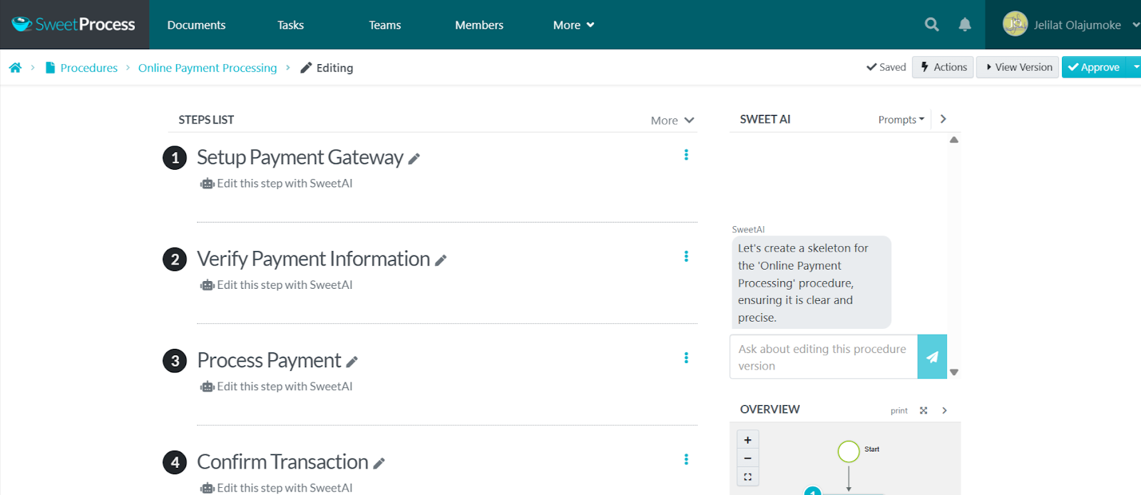 Review and Edit You Documents with SweetAI