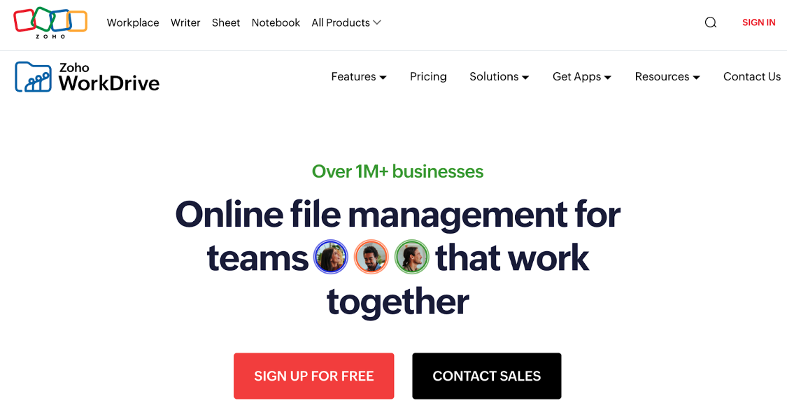 9. Zoho WorkDrive