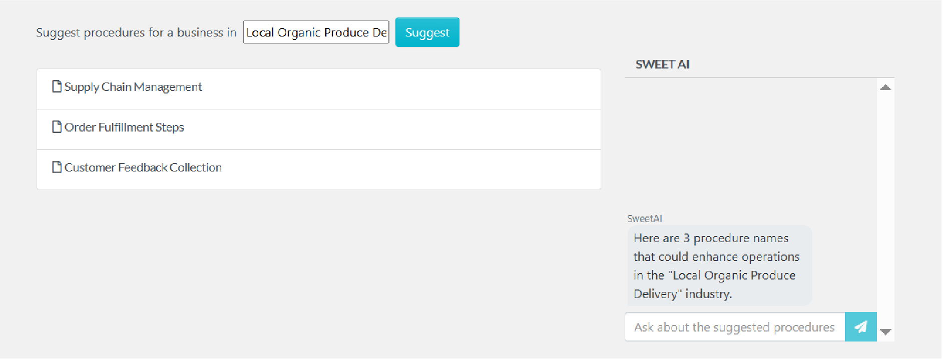 you can use the Sweet Artificial Intelligence (Sweet AI) feature to suggest titles based on the type of procedure you want to write.
